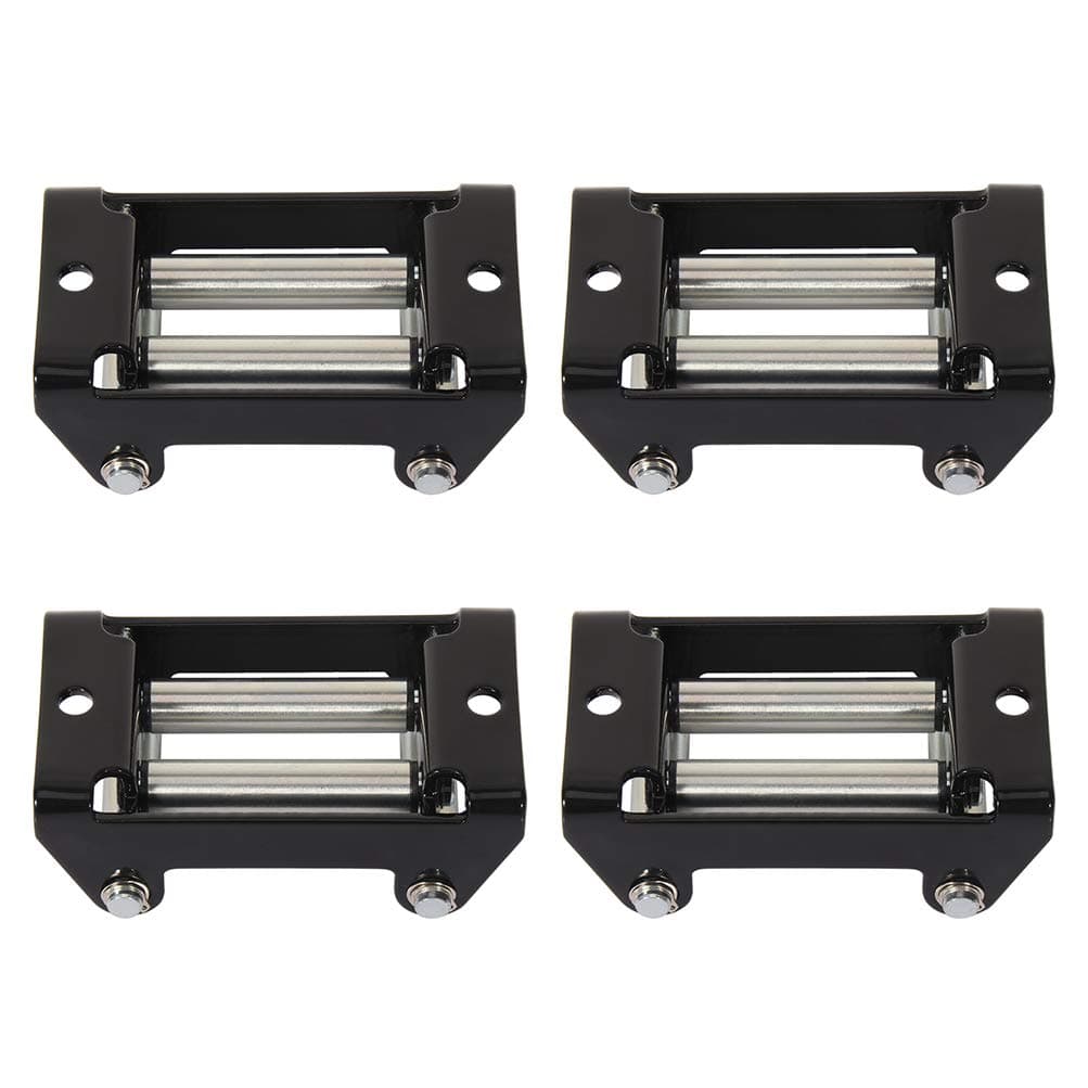 OCPTY Roller Fairlead, 4 PCS 3000-4000 LBs 4-Way Roller Cable Guide - Winch Roller Fairlead 4-1/4 Bolt Pattern for Recovery Off-Road Truck RV Pickup Jeep ATV UTV SUV