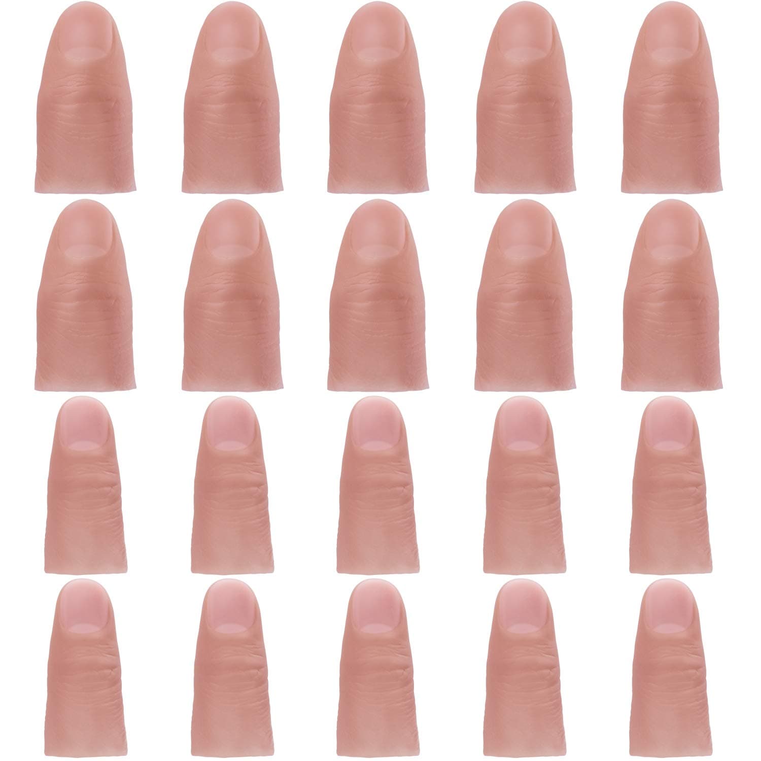 ANCIRS 20 Pcs Finger Magic Trick, 2 Sizes Fake Soft Thumb Cover, Prank Toy Tool for Making Objects Appear/Disappear - Plastic