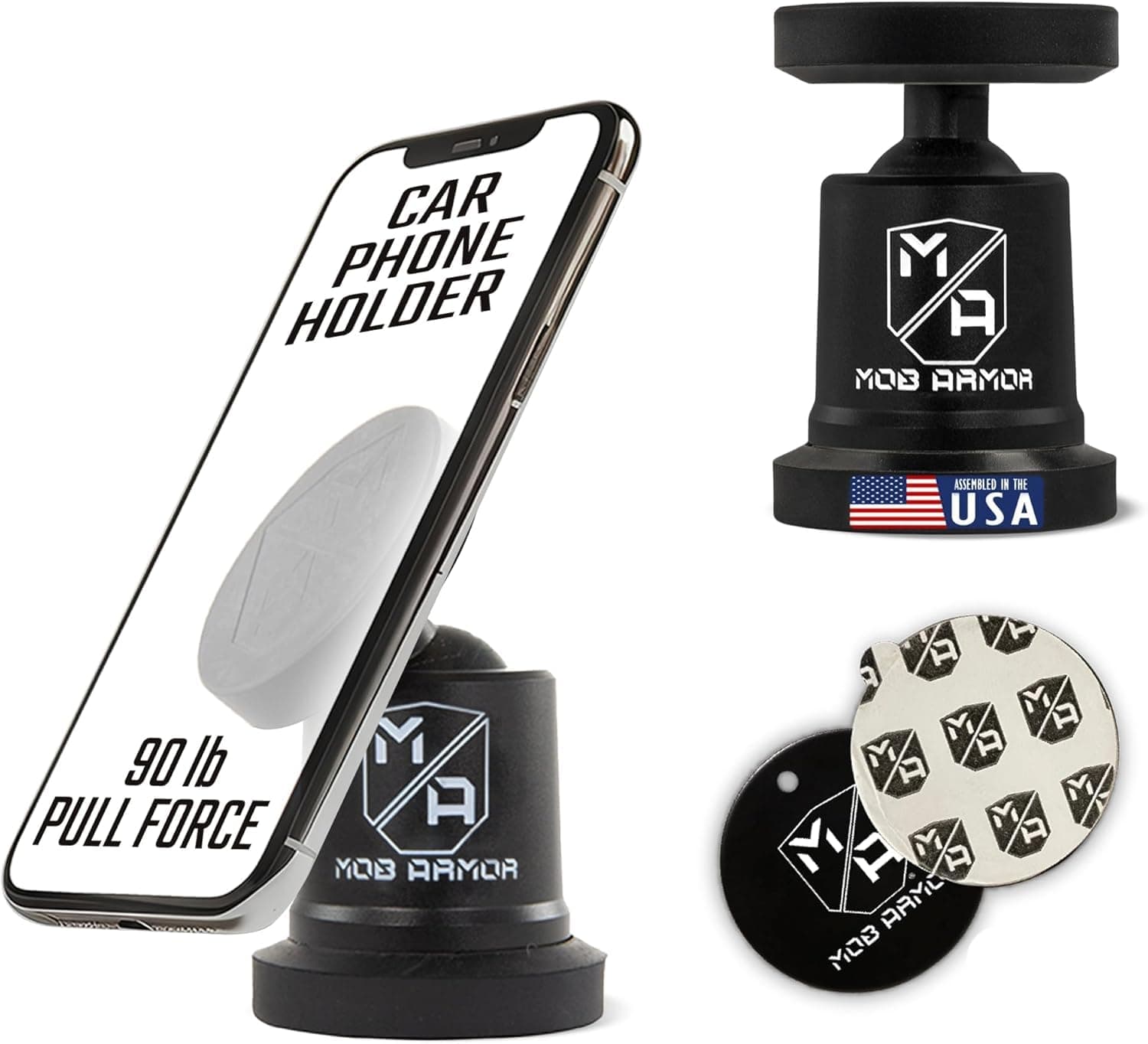 MobNetic Maxx - Magnetic Phone Mount - Cell Phone Holder - Mobile Phone Holder for Car, Truck, Boat, ATV - Smartphone Mount & Holder - Compatible with iPhone and Android