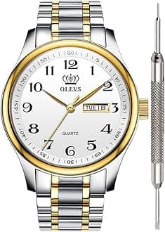 Watch for Men Stainless Steel Business Dress Analog Quartz Men Watch Large Face Day Waterproof Luminous Classic Wrist Watch