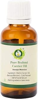 R V Essential Pure Brahmi Oil 50ml- Bacopa Monnieri (100% Pure and Natural Rare Herb Series)