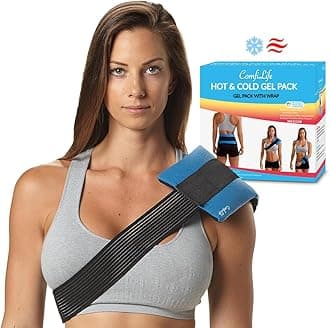 ComfiLife Ice Packs for Injuries (3 Piece Set) – Reusable Hot and Cold Pack with Wrap – Soft Gel Ice Packs for Back, Shoulder, Hip, Knee, Elbow, Joint Pain Relief – Heat & Cold Therapy (Medium)
