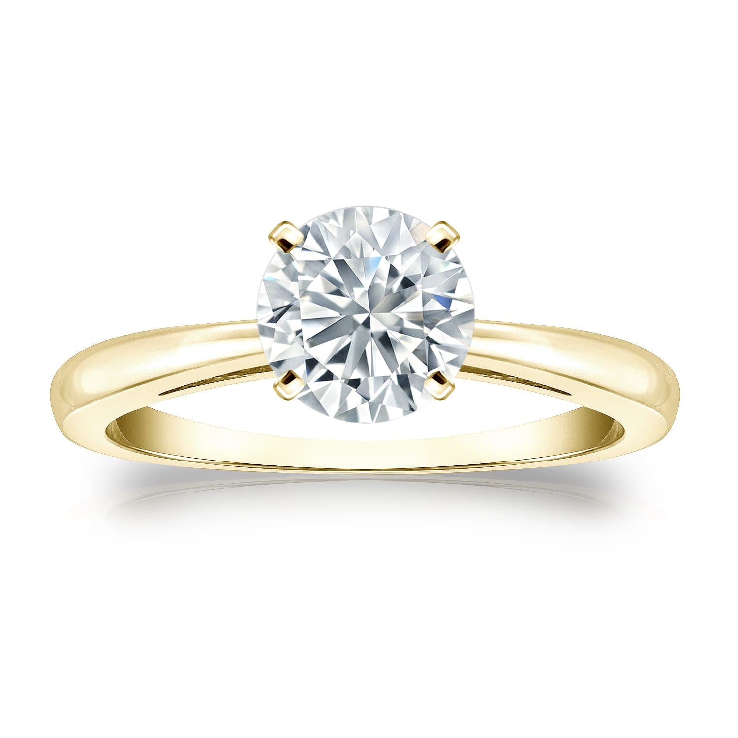 14k Gold Round-Cut Diamond Solitaire Ring (1/3 cttw, G-H Color, SI2-I1 Clarity) Size 4-9