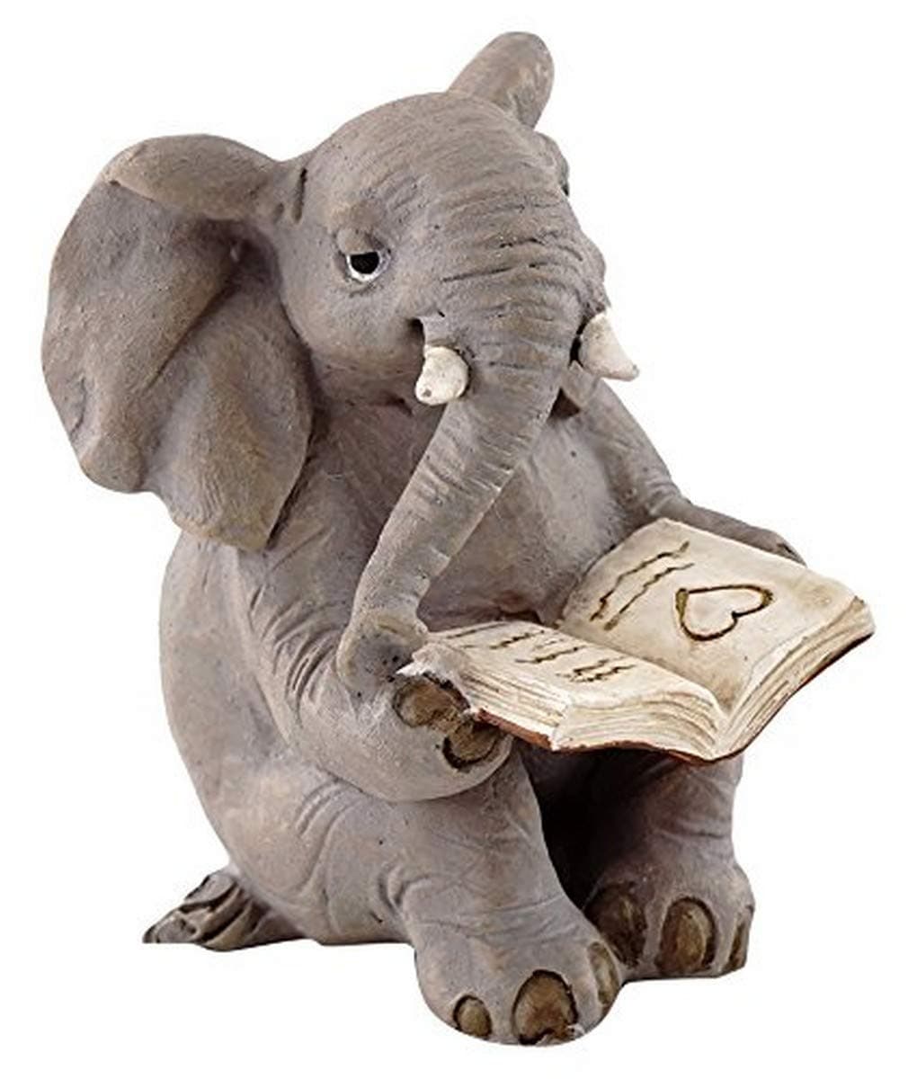 Top Collection Miniature Garden Elephant Reading Book