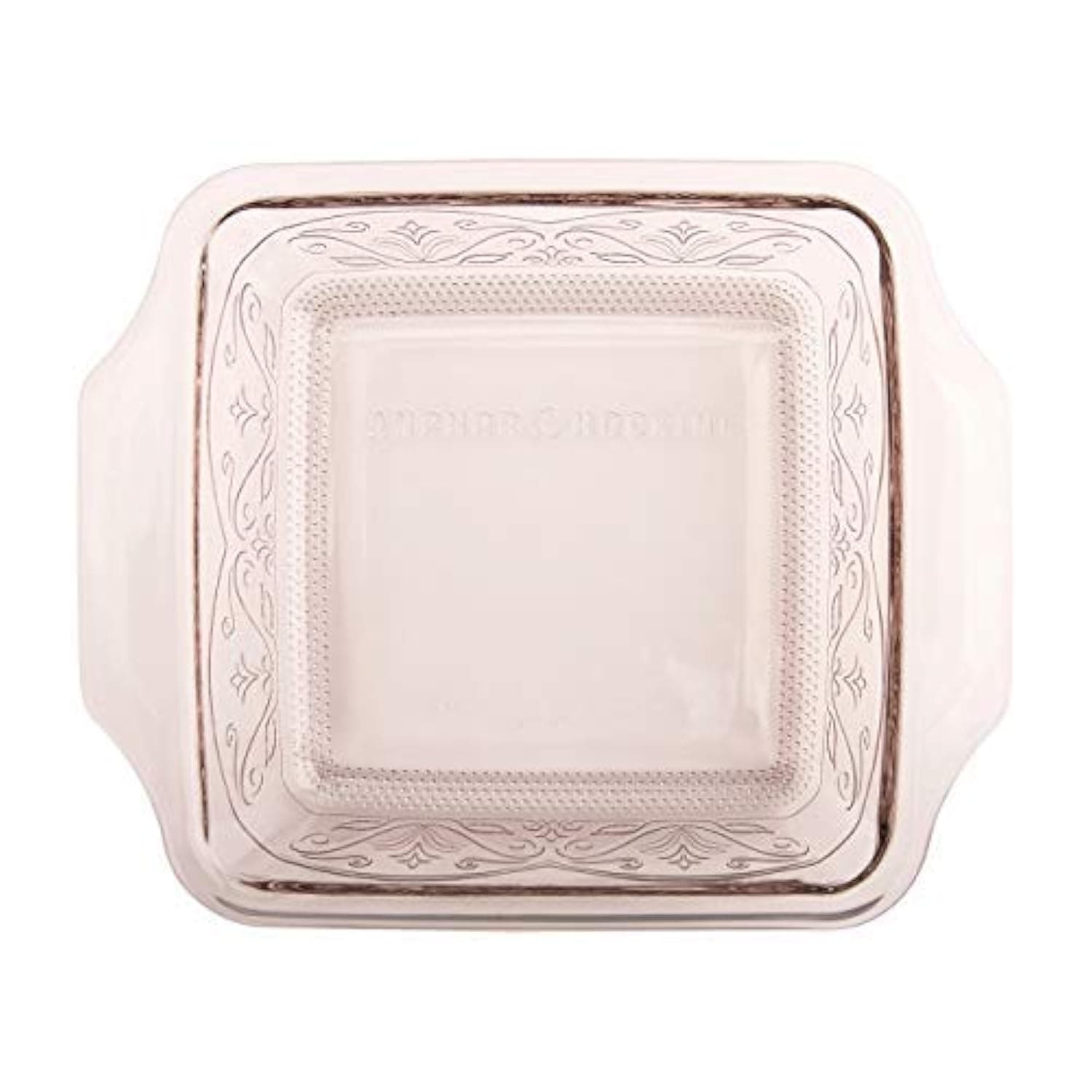 Square Baking Dish - Glass - 8 x 8 - Embossed - Rose