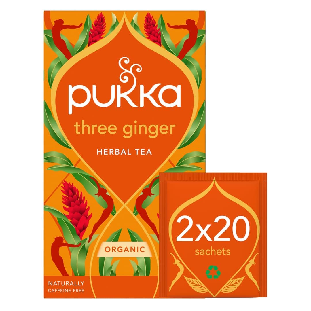 Pukka Three Ginger Tea 20 per pack - Pack of 2