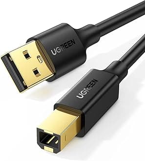 USB Printer Cable - USB A to B Cable, High-Speed Printer Cord Compatible with Hp, Canon, Brother, Samsung, Dell, Epson,Xerox, Piano, Dac, and More 6.6 FT
