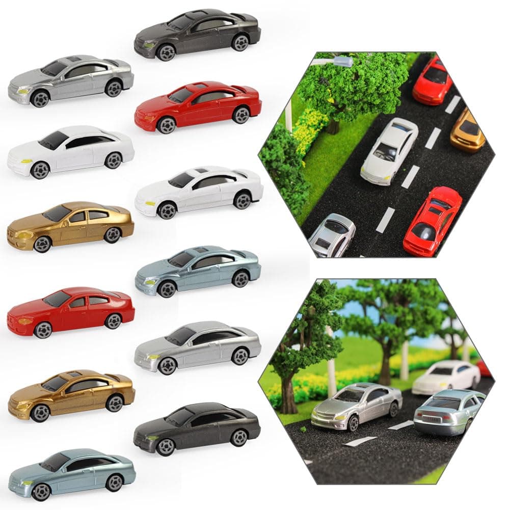 20pcs OO HO Scale 1:75 Model Car Model Train Layout Building Accessories Scenery (20pcs - 1:75 Scale)