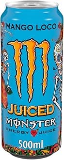 Mango Loco Energy + Juice Carbonated Energy Drink | L-Carnitine + Inositol + B Vitamins + Taurine, 16.91 fl oz ℮ 500 ml