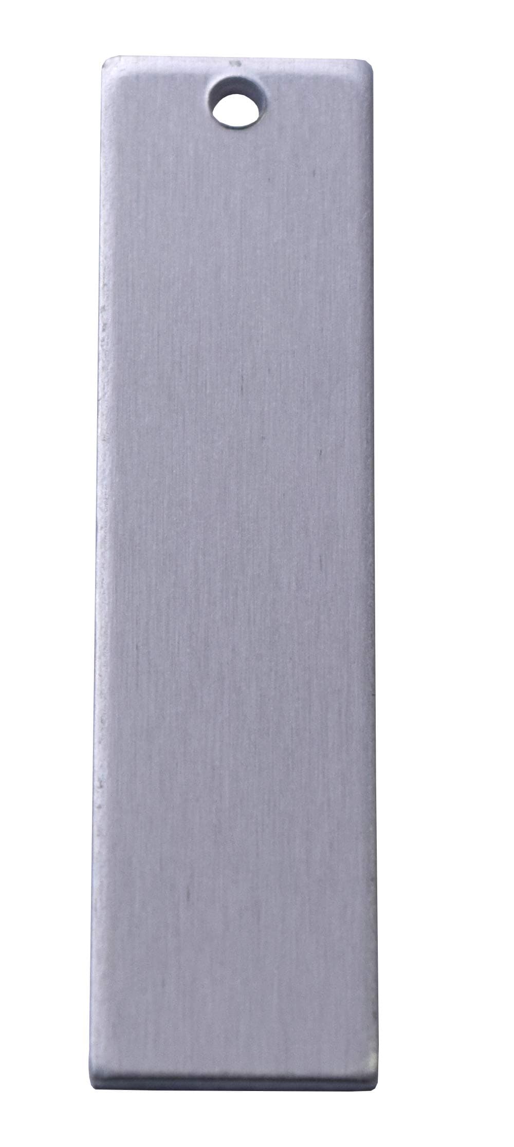 RMP Stamping Blanks, 1/2 Inch x 2 Inch Rectangle with One Hole, Aluminum 0.063 Inch (14 Ga.) - 100 Pack