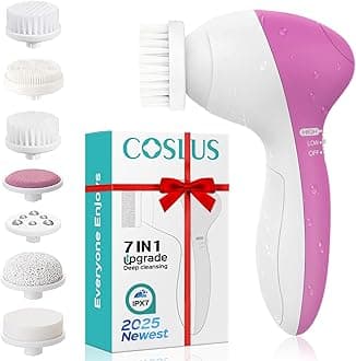 Facial Cleansing Brush - Electric Face Brush Scrubber Waterproof for Deep Exfoliating (Upgraded Version)