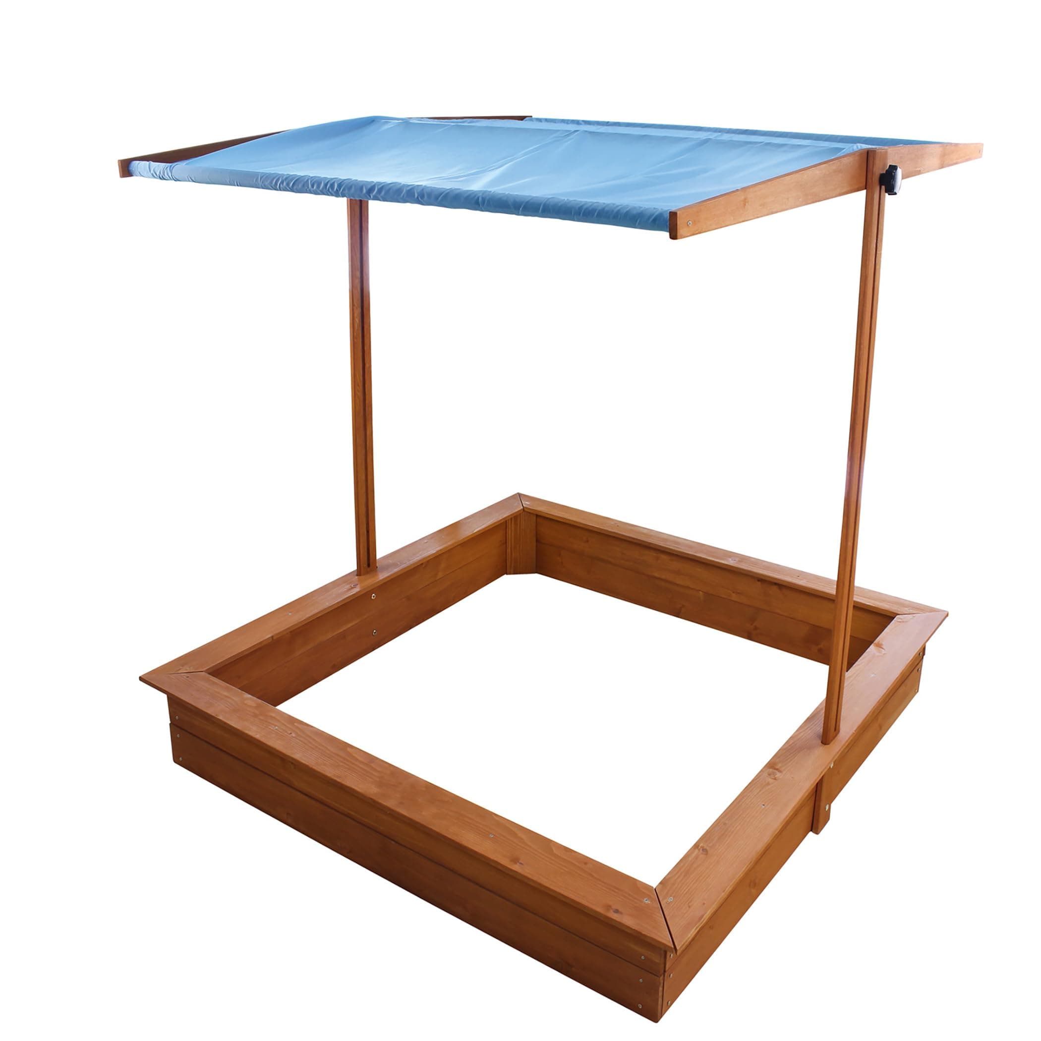Red Hemlock Sand Box with Canopy, 45.0 in. X 45.0 in. X 47.0