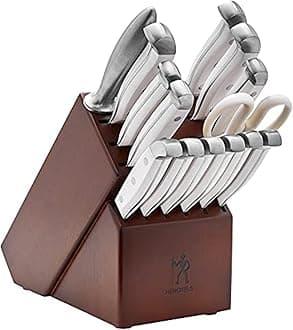 HENCKELS Statement Razor-Sharp 15-Piece White Handle Knife Set with Block, German Engineered Knife Informed by over 100 Years of Mastery
