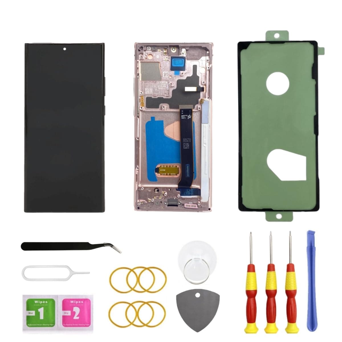 LNONLS OLED for Samsung Galaxy Note20 Ultra 5G LCD Display Screen Assembly Replacement for Samsung Note 20 Ultra Touch Digitizer Screen with Frame Toolkits N985U N986U (Bronze)