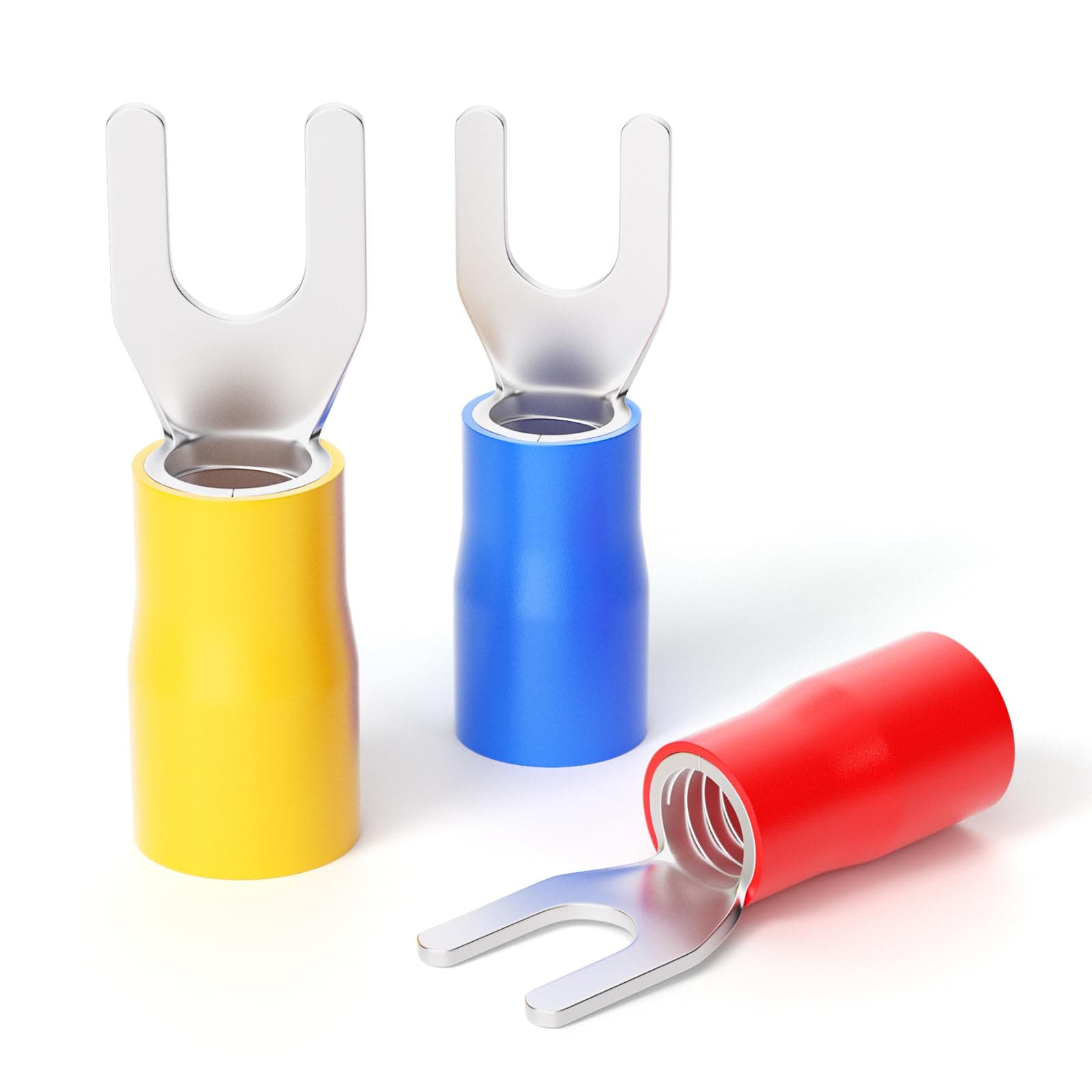 300 Pcs Insulated Fork Spade U-Type Wire Connector Electrical Crimp Terminal