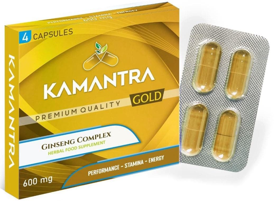 Gold - Mantra to Enhance Your Performance - Extra Strength Performance Enhancing Pills, Gold Supplement Pills for Men - 4 Ginseng Capsules