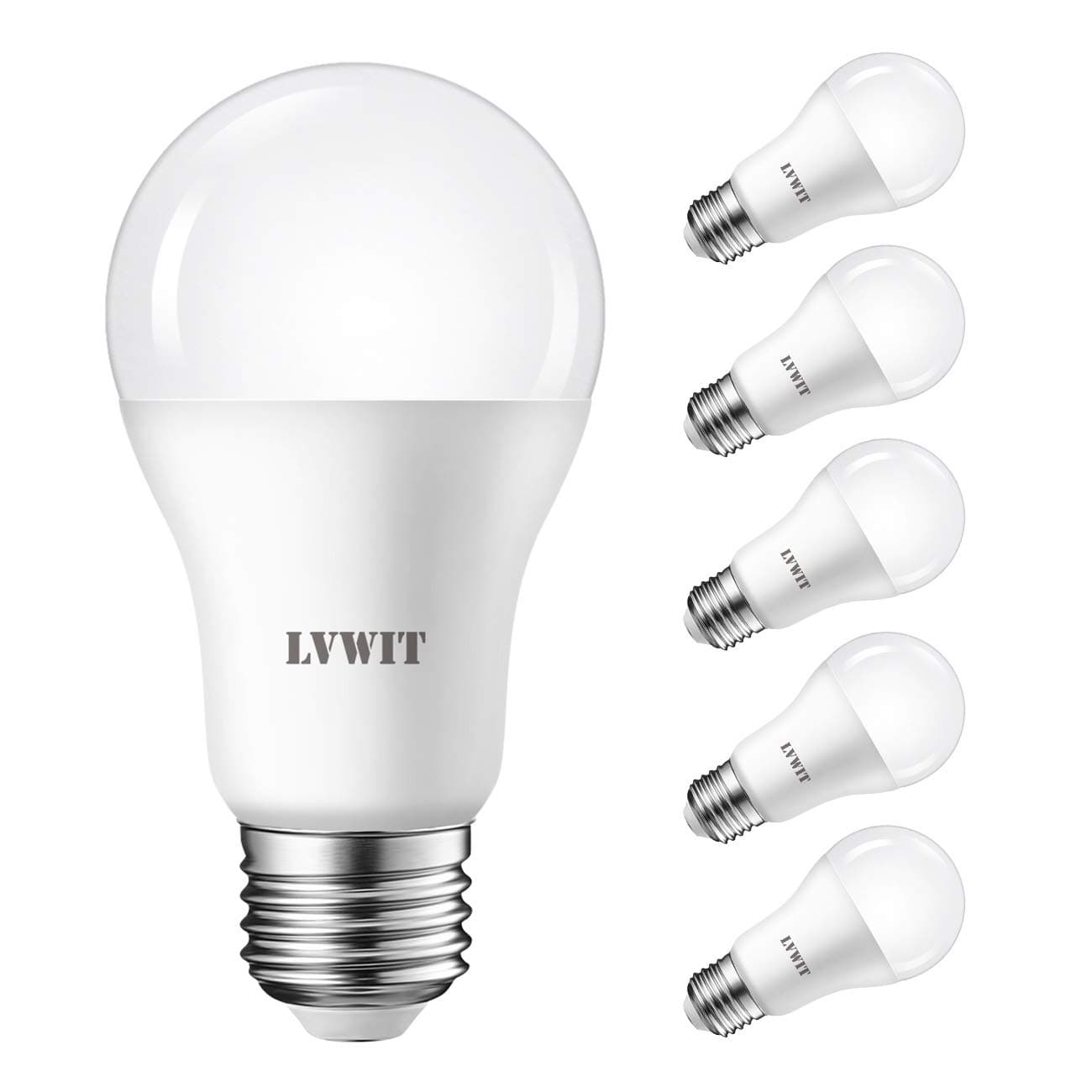 Daylight E27 LED Light Bulb, 100W Incandescent Bulb Equivalent, LVWIT 14W A60 E27 Edison Screw Light Bulbs,Cold White 6500K,Ultra Bright 1521Lm, Non-Dimmable (6-Pack) [Energy Class A+]