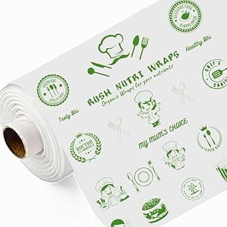Rush Premium 100 Mtr Nutri Wrap Food Wrapping Paper Roll with Sealing Sticker, Non-Sticky Butter Paper Roll for Roti Use as Parchment Paper for baking cake, Kitchen Roll Paper or roti clothes wrap