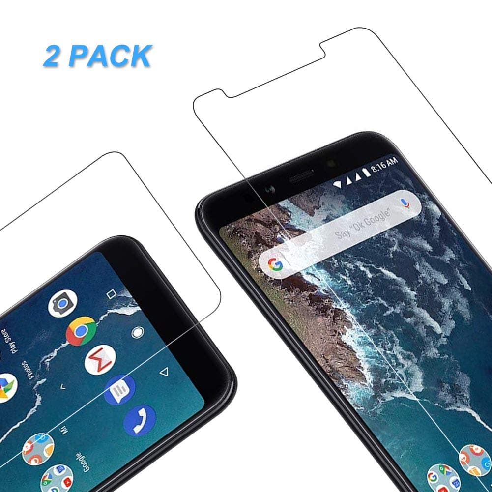 Vkaiy Xiaomi MI A2 Tempered Glass Screen Protector, [2 pieces] Ultra Clear Glass 9H Hardness 3D Touch Compatible Anti-scratch, Anti-oil, Anti-bubbles for Xiaomi MI A2