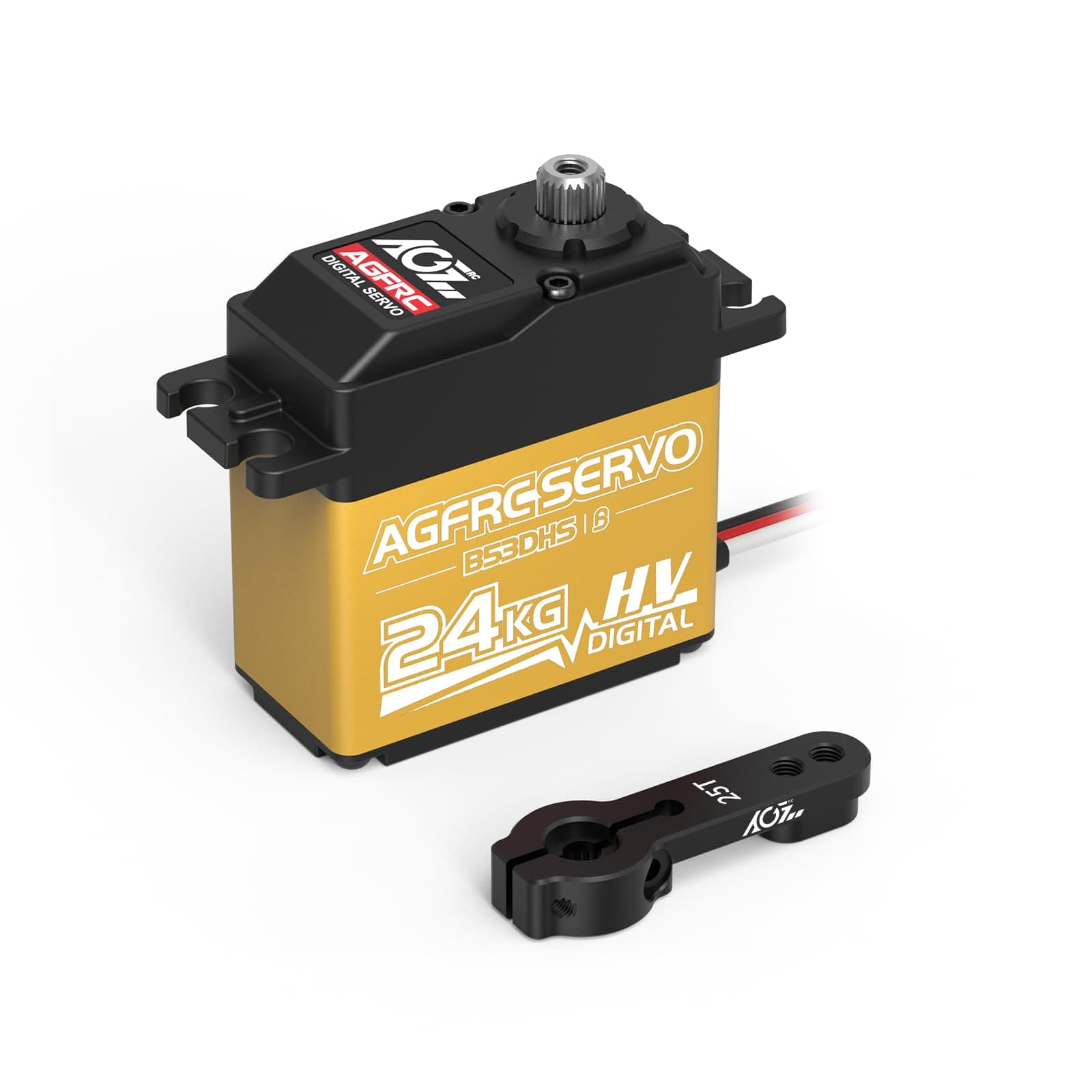 AGFRC 24KG Digital High Torque Servo Programmable Metal Gear Steering Servo for 1/10 RC Car Truck Crawler, 180 ° (B53DHS)