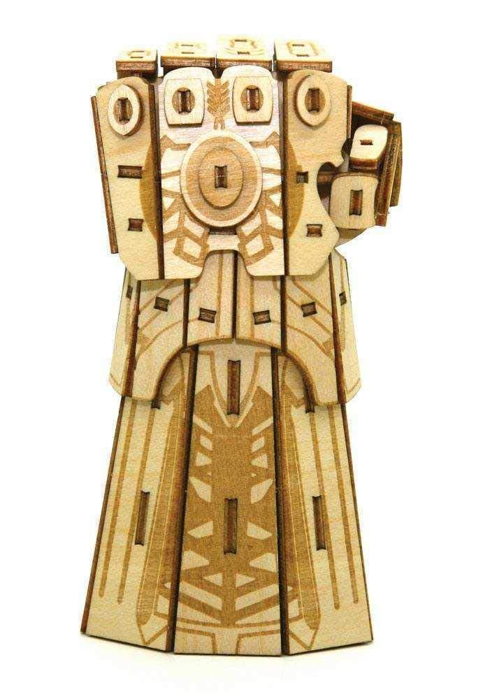 Marvel Avengers Infinity War Infinity Gauntlet 3D Wood Puzzle & Model Figure Kit (94 Pcs) - Build & Paint Your Own 3-D Comic Movie Toy - Educational Gift for Kids & Adults, No Glue Required, 12+