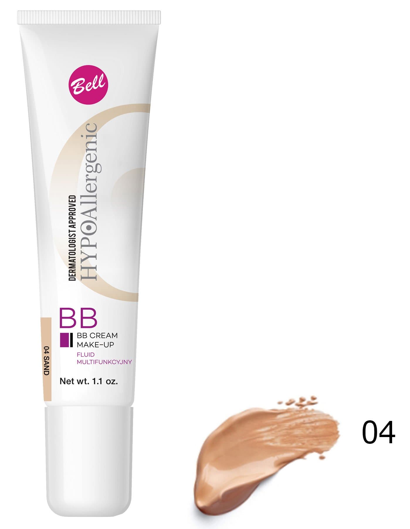 Bell HYPOAllergenic BB CREAM MAKE-UP Multi - Functional Fluid 04 SAND 30g/1.1oz..