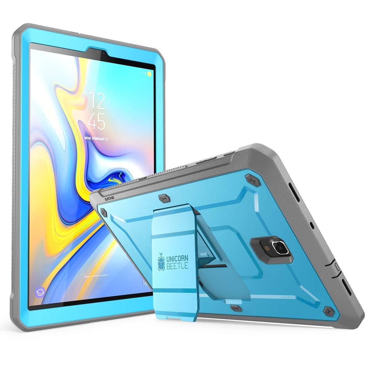 for Samsung Galaxy Tab A 10.5 Inch Case 2018 (Unicorn Beetle Pro), [Built-in Screen Protector & Stand] Heavy Duty Rugged Protective Tablet Cover for Galaxy Tab A 10.5 SM-T590/T595/T597, Blue
