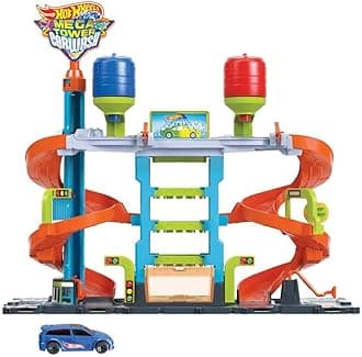 City Mega Car Wash with 1 Color Shifters Car, Toy for Kids