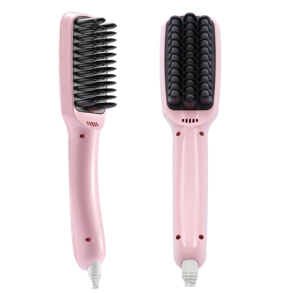 3.0, Anion Anti-Static Prevent Dry, Ceramic Instant Heating Silky Straight Styling, Safety Smart Auotomatic Turn-Off Design (Pink) Hair Straightener Brush