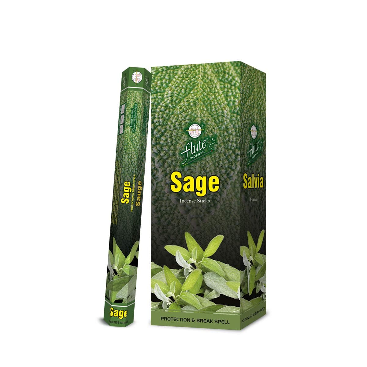 Flute Premium Hex Incense Sticks - Sage Herbal