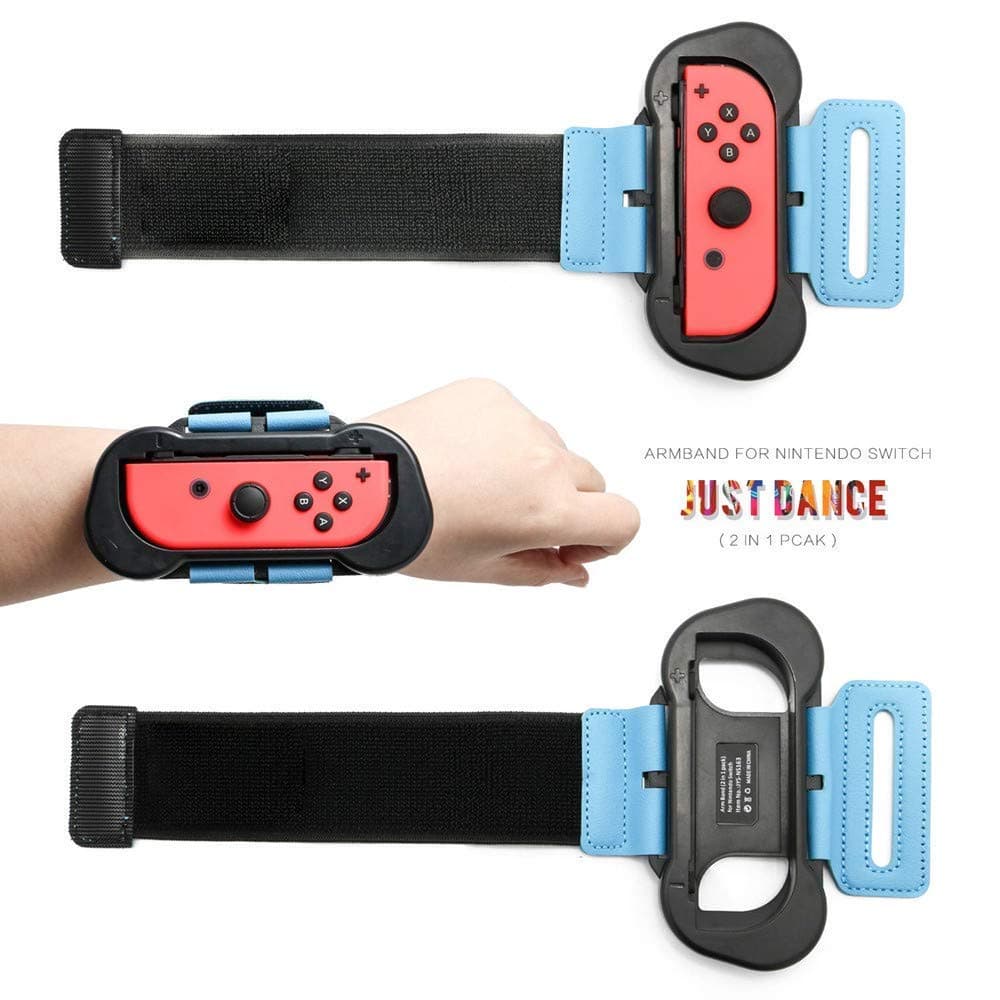 Sudroid Wristbands for Nintendo Switch Controller Game Just Dance, Adjustable Rubber Band for Joy-Cons Controller Adult Child (2 Packs)