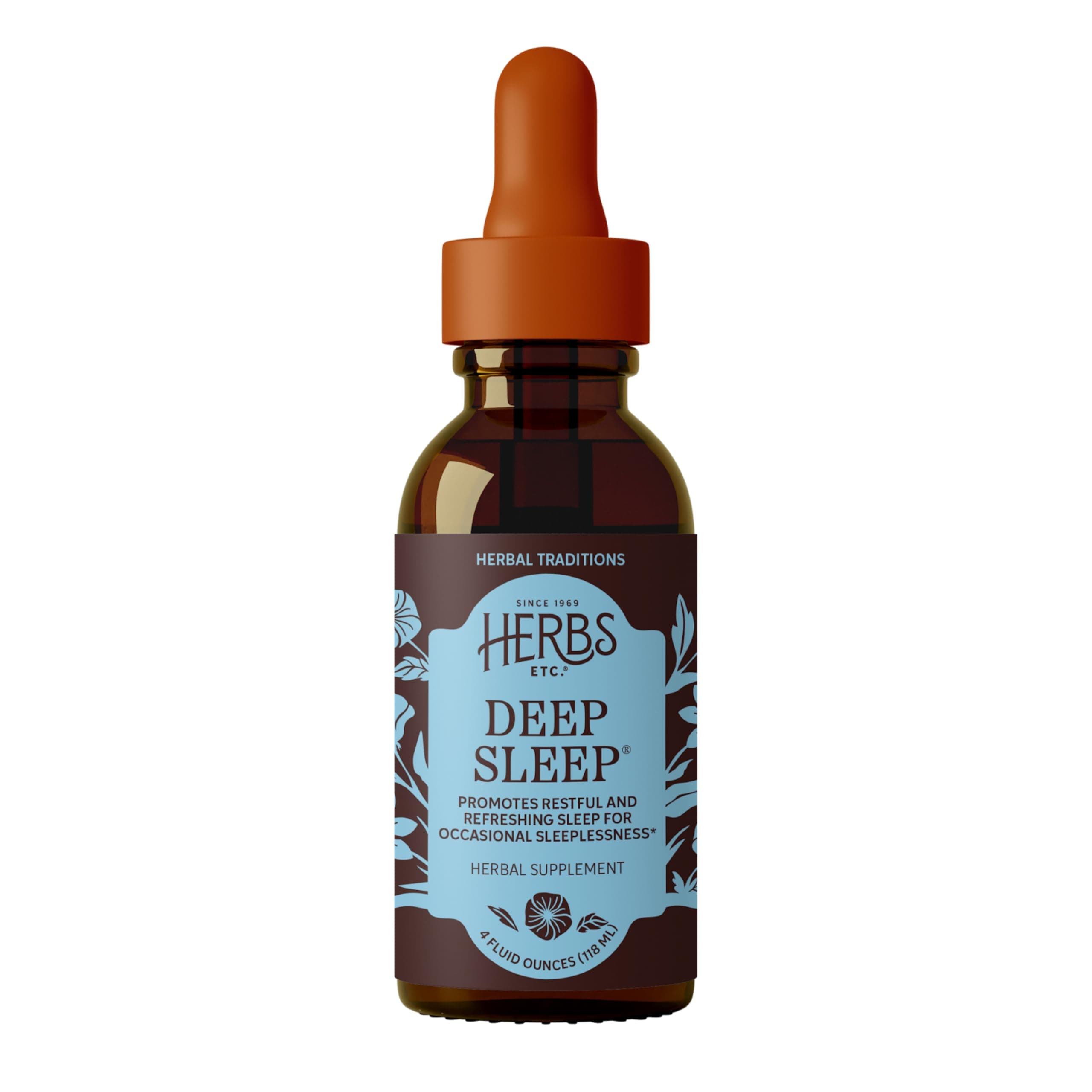 Herbs Etc. Deep Sleep Classic Liquid Extract - Herbal Supplement for Natural & Gentle Sleep Support - Restful Sleep Supplement with Passionflower, Chamomile & Lemon Balm - 4 fl oz (157 Servings)
