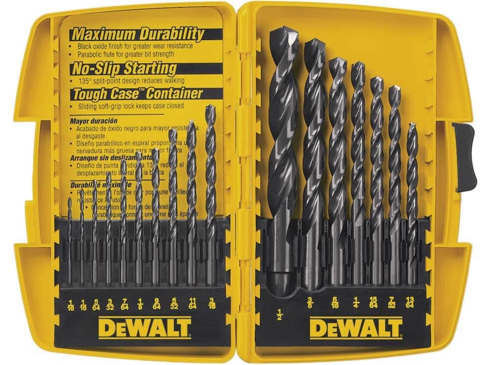 DEWALT DW1167 17-Piece Black-Oxide Split-Point Twist Drill Bit Assortment