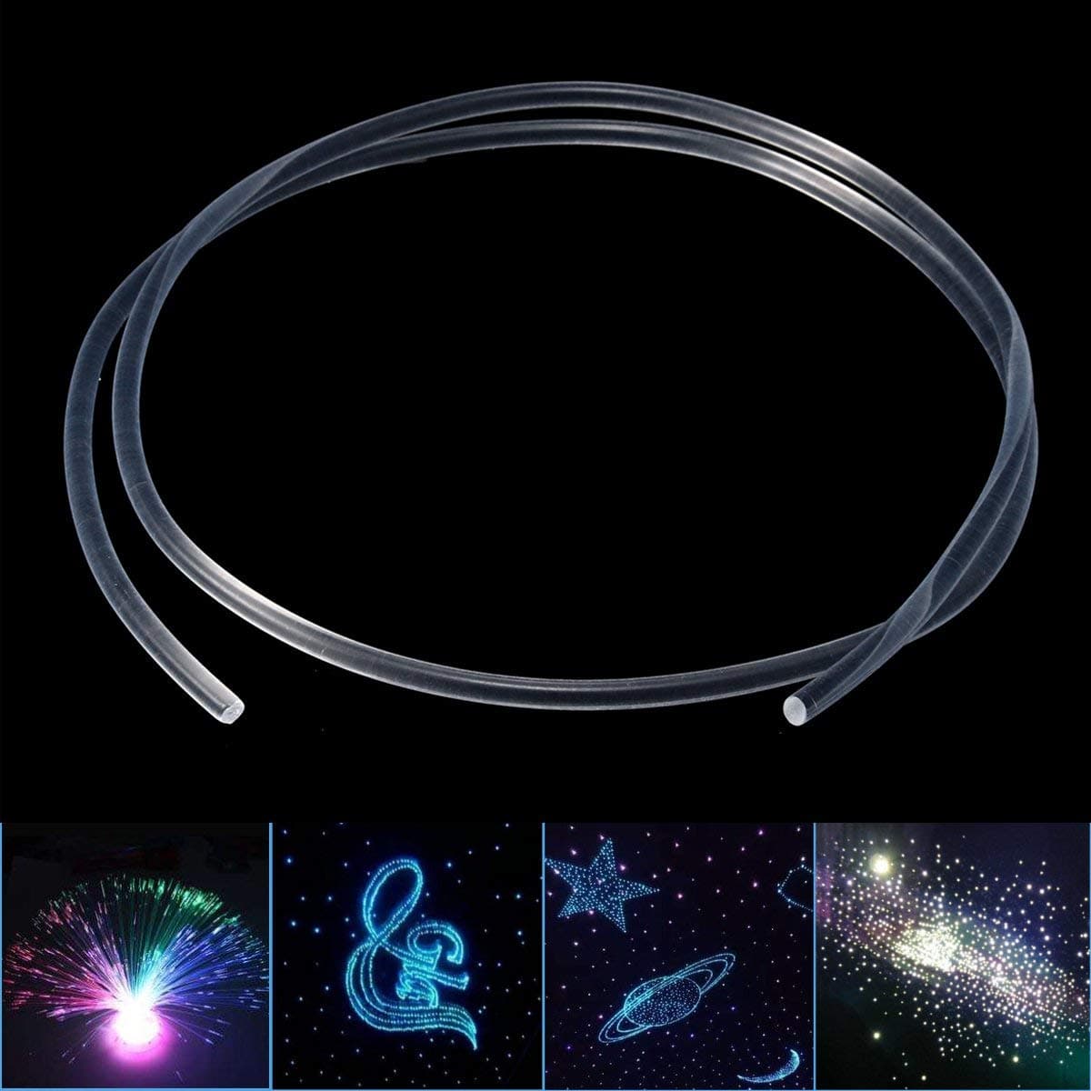 EgBert 1M Side Glow Optic Fiber Car Light Opitcal Cable Ceiling Lighting Decor 1.5-5Mm - 3Mm