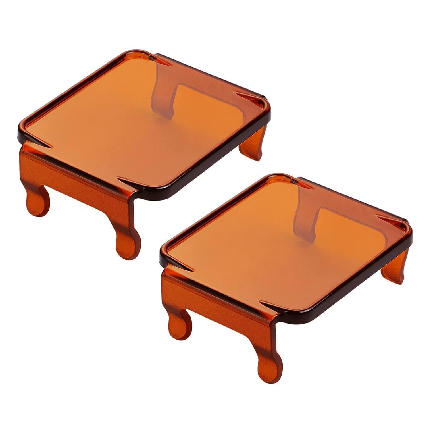 3 Inch Amber LED Pods Covers 2PCS Square Cube Lights Covers PC Protective Bar Lens 3X3 Pod Covers for Fog Ditch Offroad Driving