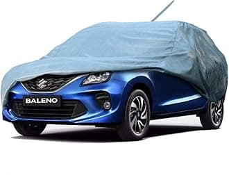Allextreme BN7001 Car Body Cover Compatible with Maruti Suzuki Baleno Custom Fit Dustproof UV Heat Resistant Indoor Outdoor Body Protection (Grey Without Mirror)