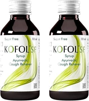Vedistry Kofol Ayurvedic Sugar-Free Cough Syrup with Shunthi, Tulsi, Madhu, Yashtimadhu & Haridra for Quick Relief from Dry & Wet Cough | Natural Cold Relief Syrup to Loosen Mucus, Soothes Throat Irritation, Supports Respiratory Comfort | Non-Drowsy, Non-Alcoholic – 100 Ml (Pack of 2)