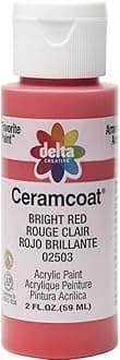 Ceramcoat Acrylic Paint in Assorted Colors (2 oz), 2503, Bright Red