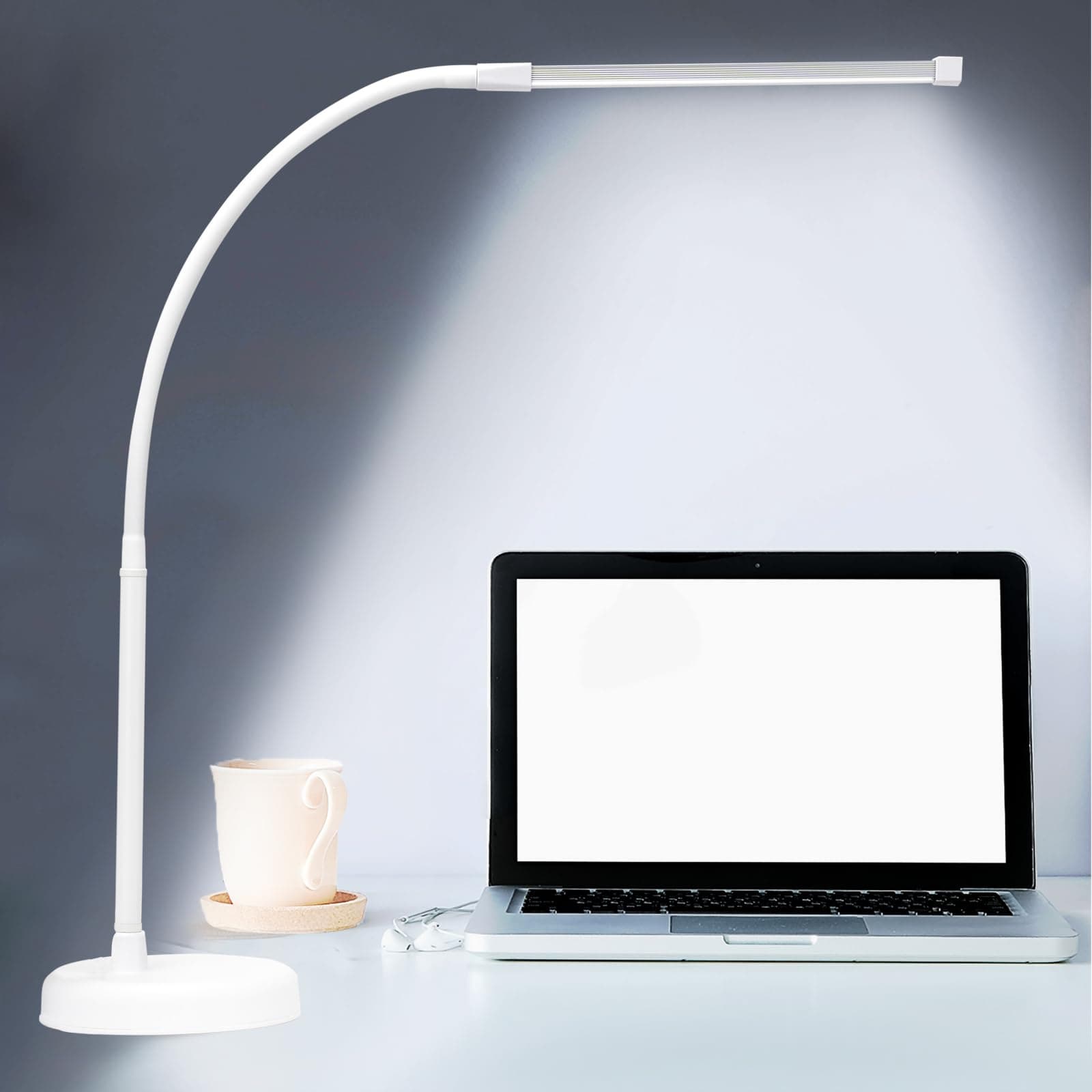 LED Desk Lamp, Swing Arm Architect Task Lamp with Long Flexible Gooseneck, Heavy Base, 3 Color Modes, 10 Brightness Levels, and USB Adapter, Desk Light for Home/Office/Drafting/Reading