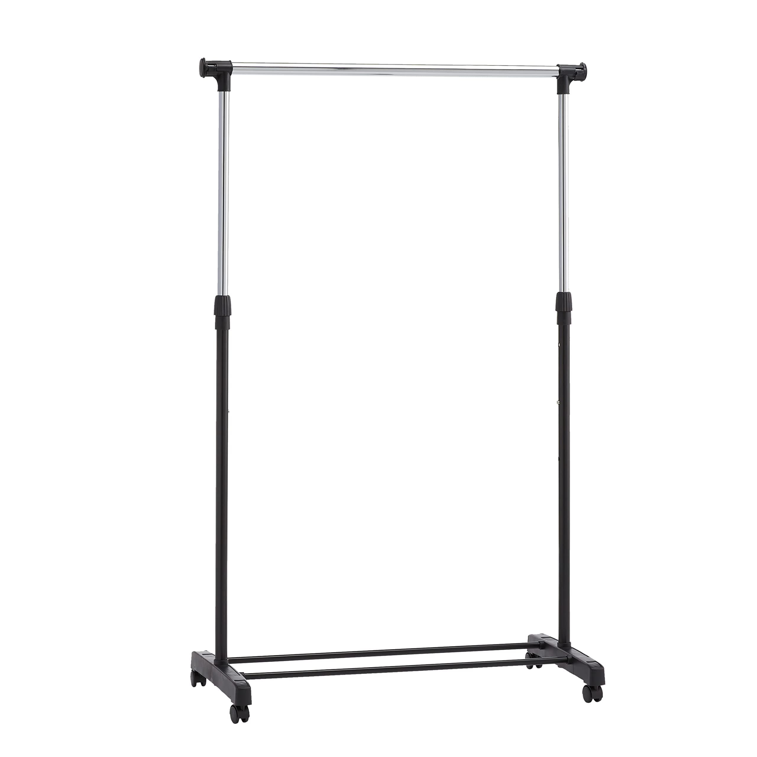 Clothes Rail with Wheels, Chrome, 91.5-145cm x 42cm x 134-161cm