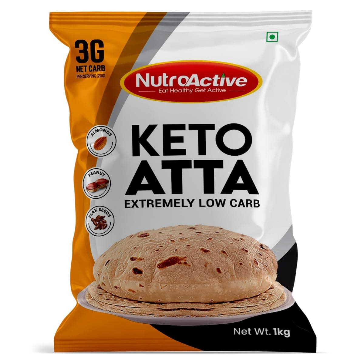 Keto Atta Net Carb (3g Net Carb Per Roti) Extremely Low Carb Flour - 1kg