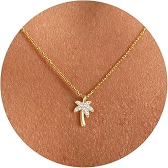 VRIUA Gold Necklace for Women - 14K Gold Plated Dainty Italian Horn Star of David Butterfly Bow Sun Lotus Volleyball Baseball Cowboy Boots Necklace Jewelry Everyday for Women