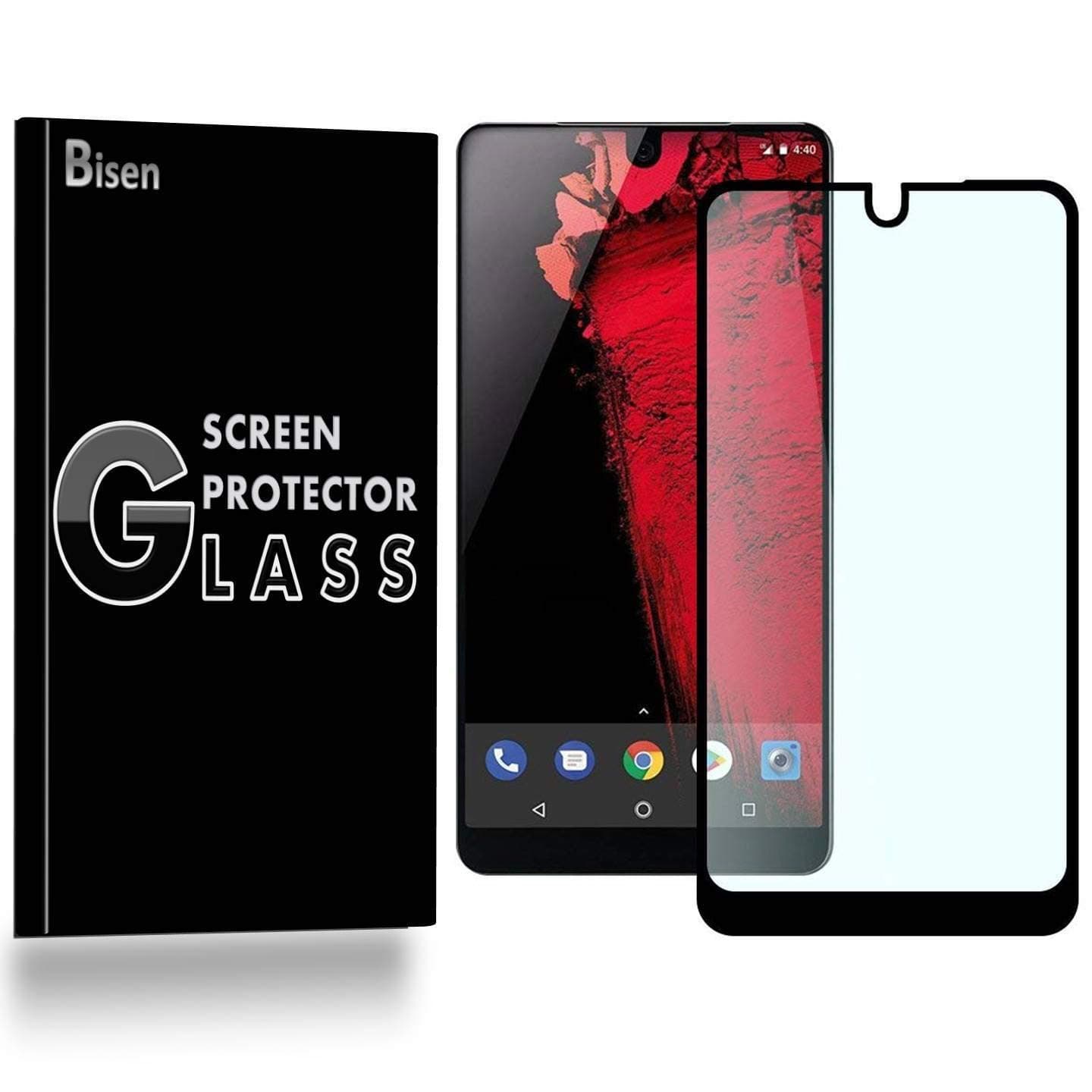 [2-Pack BISEN] Fit for Essential Phone, Essential PH-1 Tempered Glass Screen Protector [Full Coverage], Edge-to-Edge Protect, Anti-Fingerprint, Anti-Bubble, Lifetime Protection