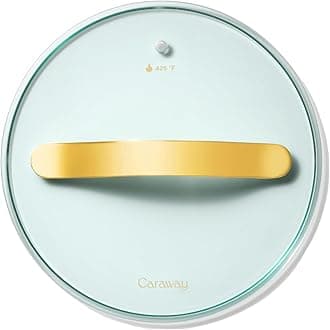 Glass 8" Glass Lid For Pots & Pans - Made With Tempered Glass - Sized to Fit Caraway Ceramic-Coated & Stainless Steel Cookware - Gold