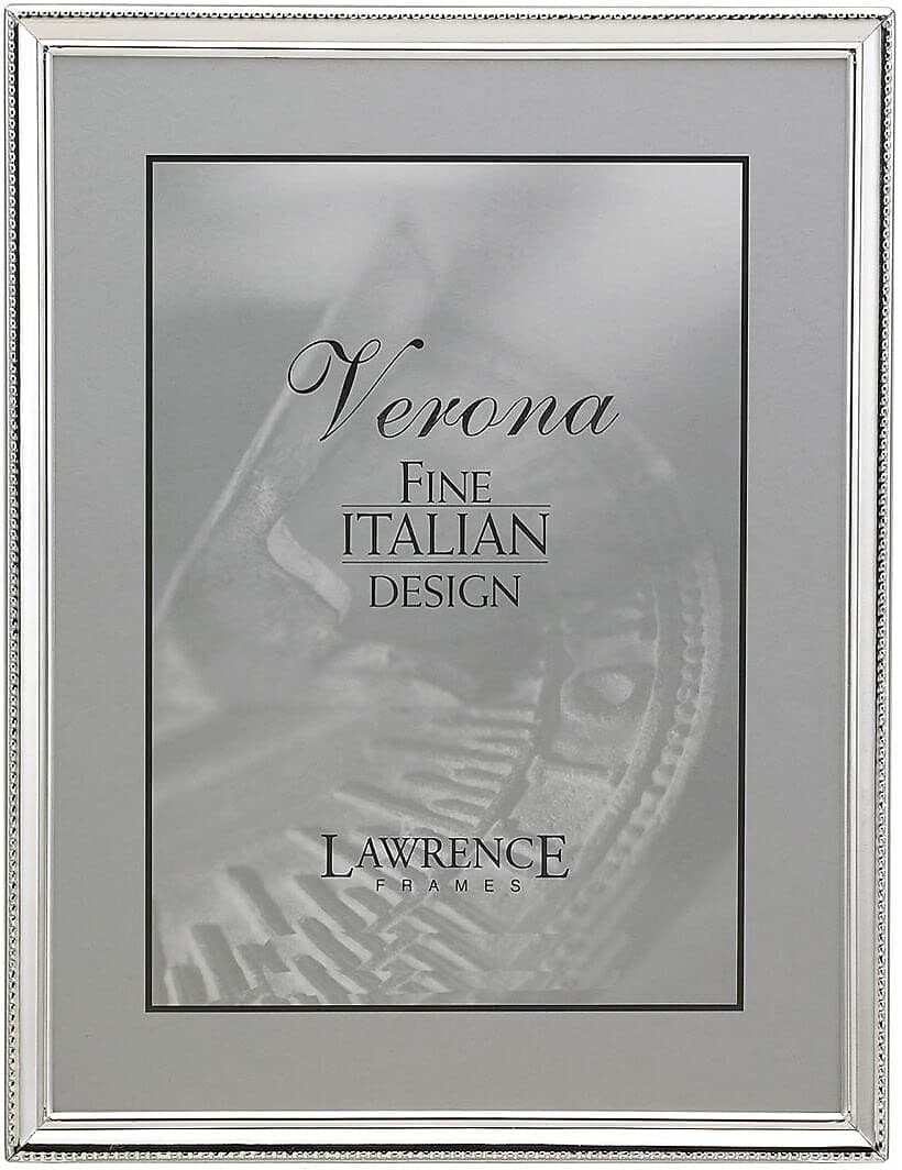 Lawrence Frames 11657 Polished Silver Plate 5x7 Picture Frame - Bead Border Design