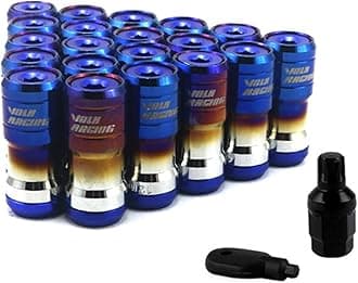 Wheel Lug Nut M12 X1.5 Or M12 X1.25 Authentic Acorn Racing Lug Wheel Nuts Screw 20PCS Car Replacement for Volk Wheel Nut Caps (Color : Baking Blue, Size : M12x1.25)