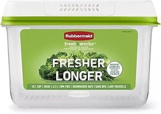 Rubbermaid FreshWorks Saver, Large Produce Storage Container, 18.1-Cup, Clear