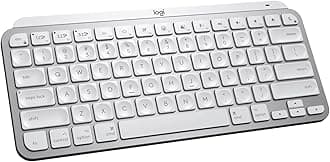 MX Keys Mini for Mac Minimalist Wireless Keyboard, Compact, Bluetooth, Backlit Keys, USB-C, Tactile Typing, Compatible with MacBook Pro,Macbook Air,iMac,iPad - Pale Grey