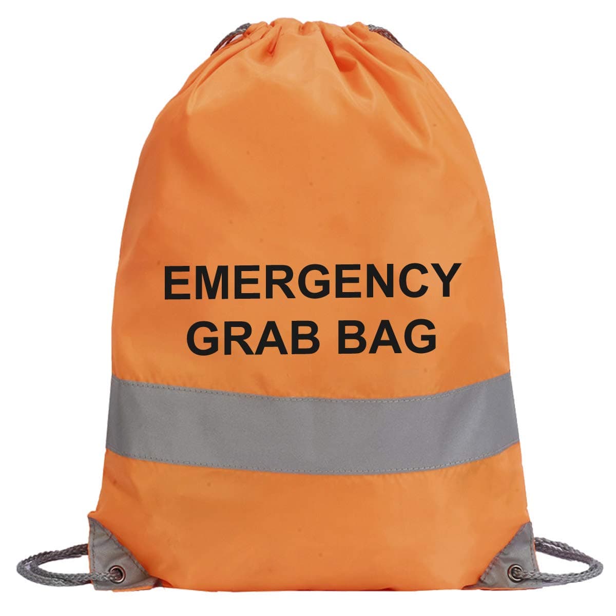 School Evacuation High Visibility Emergency Grab Bag - Printed Documents & Equipment Reflective Trim Drawstring Sack Bag