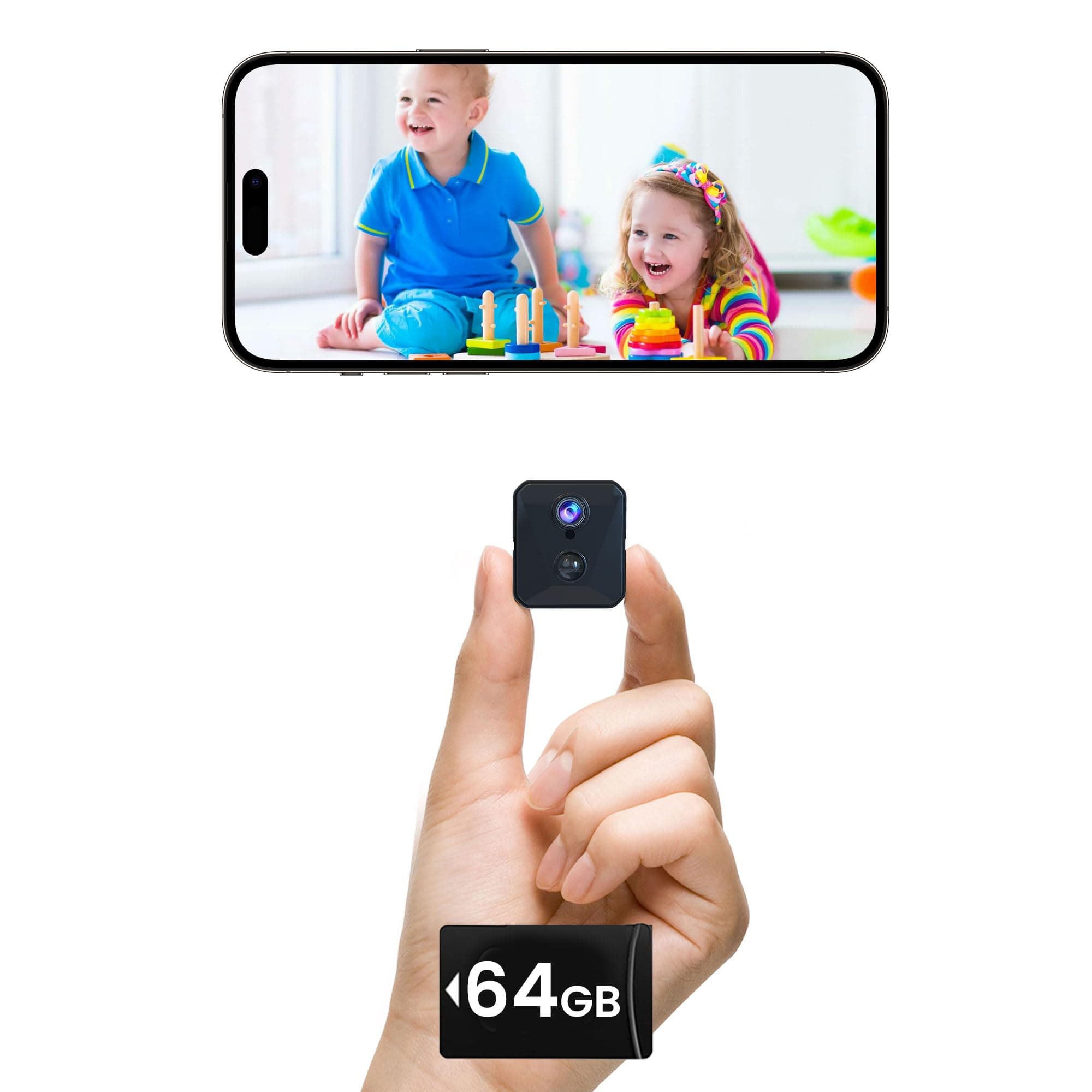 - vebiliki 4K Spy Camera with SD Card, Hidden Camera Mini Wireless Security Cam with AI Motion Detection, Auto Night Vision, Cloud/Local Storage, 100-Day Standby Nanny Cam for Home Monitoring